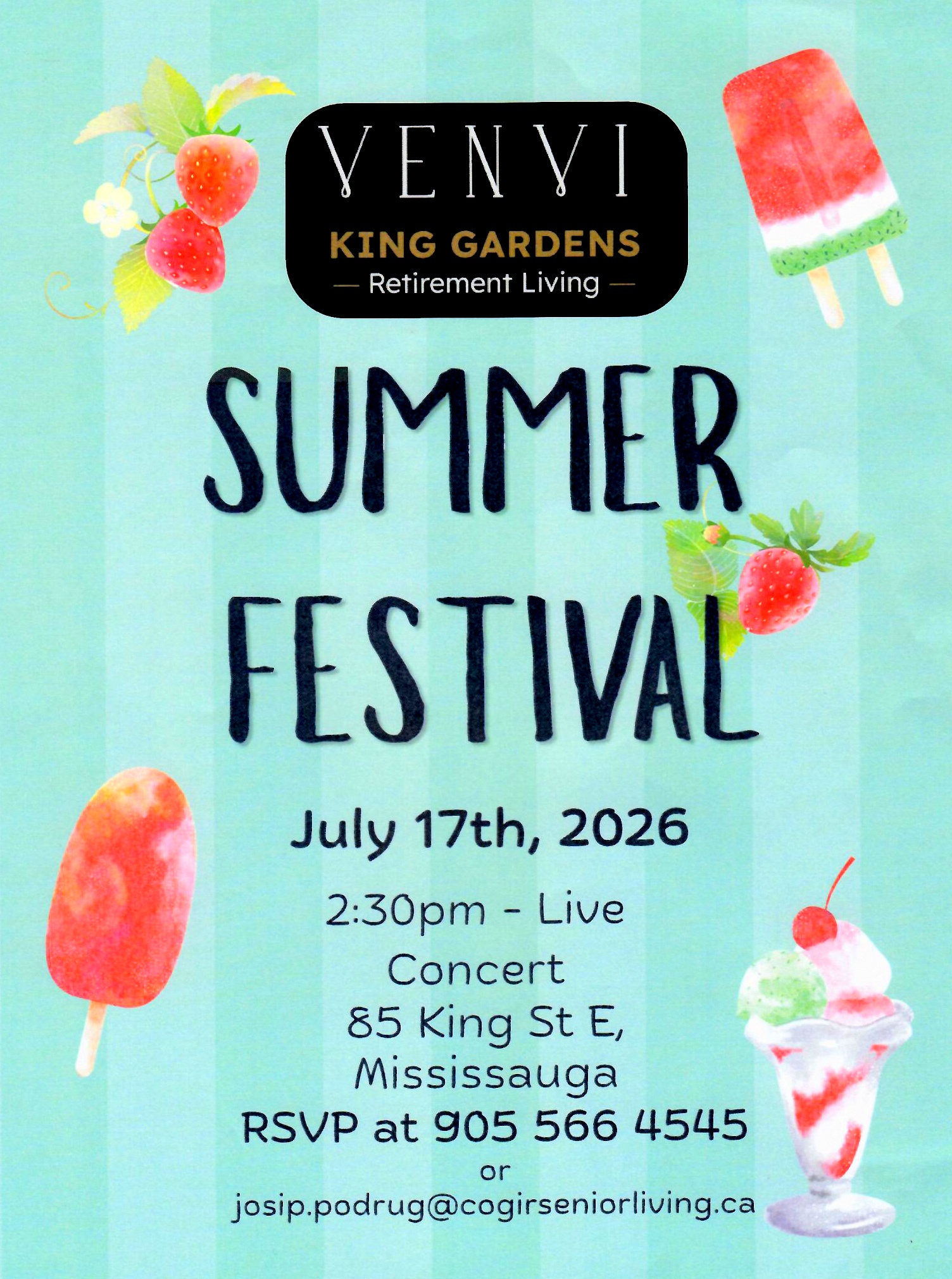 Summer Festival King Gardens image source: Venvi King Gardens Retirement Living